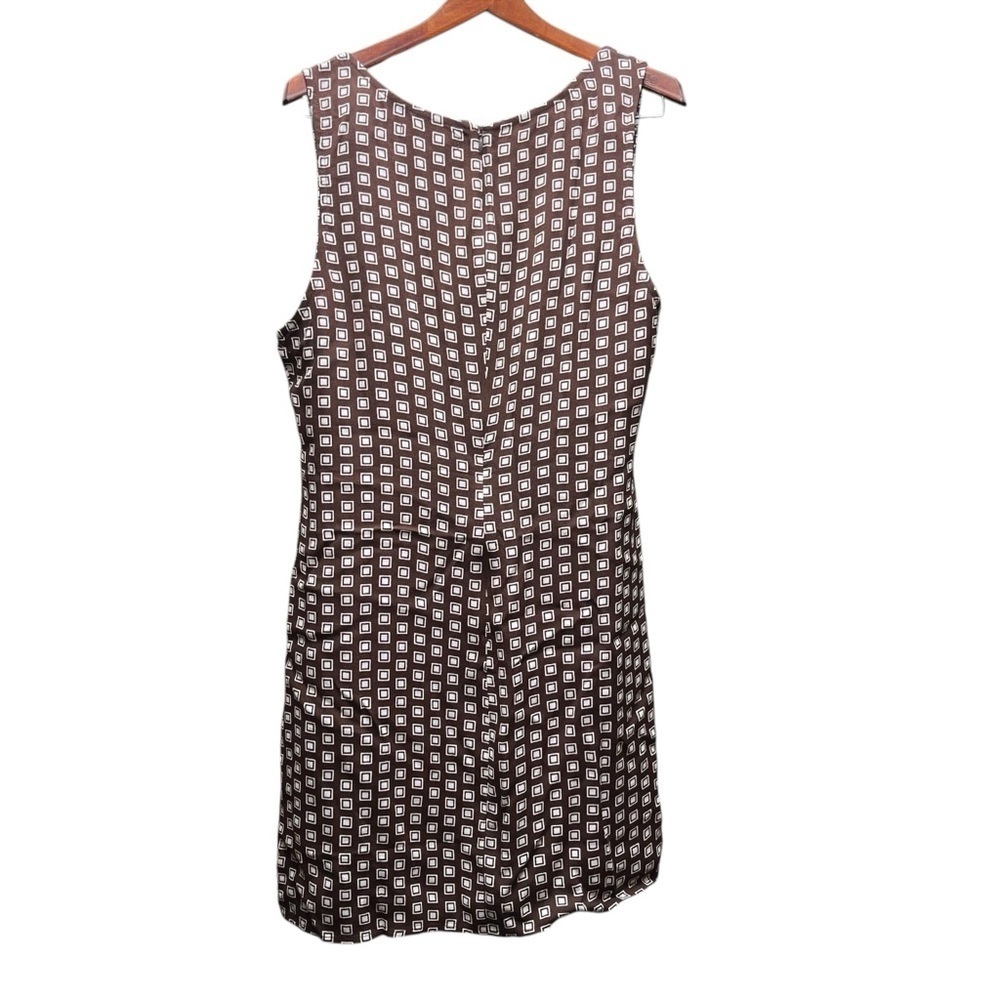 Reformation Noha Geo Print Square Neck Sleeveless Mini Dress In Brown 12 Large - Picture 5 of 10
